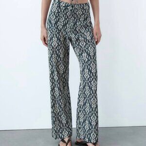 Zara Ava Printed Pants SIze Large